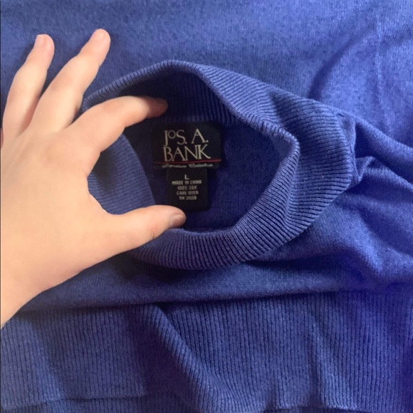 Men’s fall silk JOS.A.Bank preppy mock long sleeve sweater 💯silk airy & light - Picture 4 of 6